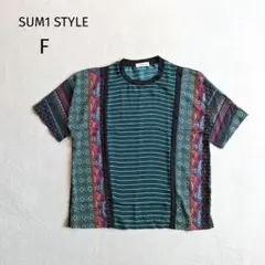 SUM1 STYLE スミスタイル 五分袖カットソー エスニック 個性派 日本製