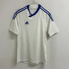 adidas サッカーシャツ ホワイト/ブルー　 S オ31