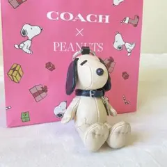 コーチ スヌーピー バッグチャーム キーホルダー ピーナッツ コラボ ホワイト