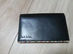 【Paul Smith／ポールスミス】名刺入れ（ブラック×マルチストライプ）