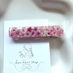 かすみ草のヘアクリップ　ピンク◡̈♥︎
