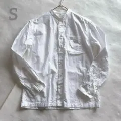 無印良品　 洗いざらしオックスフォードスタンドカラーシャツ　ホワイト/白　S