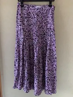 エイチアンドエム H＆M 紫花柄 フレアスカート M 美品