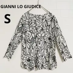 GIANNI LO GIUDICE 七分袖カットソー　モノトーン総柄　サイズ36