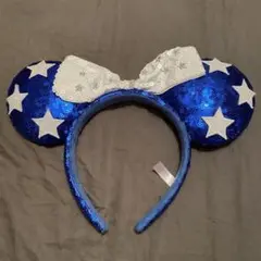 ディズニー カチューシャ スパンコール 青