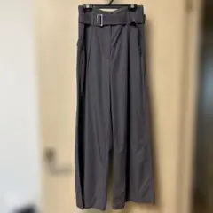 PLST グレー ワイドパンツ ベルト付き
