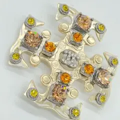 【希少】CHANEL シャネル ブローチ ココマーク カラーストーン クロス