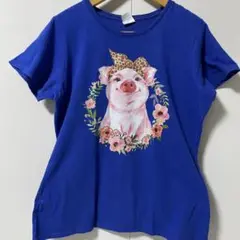 PORT & COMPANY 豚イラスト Tシャツ L