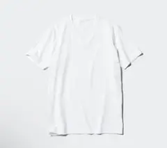 【ユニクロM】ドライVネック Tシャツ ホワイト