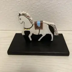 木製馬のオブジェ 台座付き