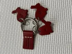 新品未使用★ HIGHTIDE キーホルダー　鍵　キーリング　レザー　うさぎ　赤