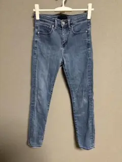 ユニクロ レディース ハイライズスキニーアンクルジーンズ 青 24 USED品