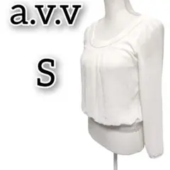 a.v.v 【S】ブラウス トップス プリーツ ビーズ キラキラ 長袖