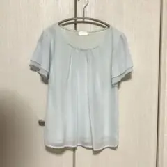 LODISPOTTO ロディスポット ビジュー 半袖 シフォンブラウス ブルー
