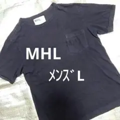 MHL　マーガレットハウエル　メンズ　L　ネイビー　クルーネック　Tシャツ