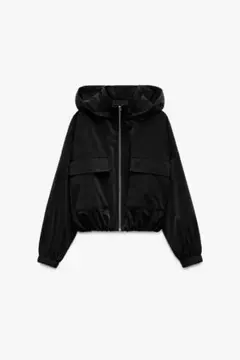 ZARA ラバーフィニッシュフーデッドジャケット