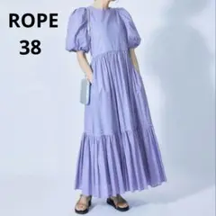 ROPEロペ☆オーガニックコットンローンシアーパフスリーブロングワンピース