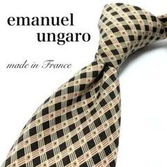 【極美品】 emanuel ungaro 格子柄 ブラック ベージュ