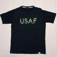 BEAMS HEART　 USAF 迷彩ロゴ Tシャツ L 黒 半袖