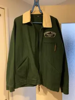 ダークグリーン フリース襟 ジャンパー