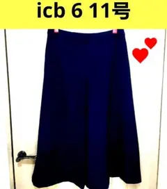 ICB ガウチョパンツ 6 XL サイズ ネイビー黒に近い濃紺 夏 スカート