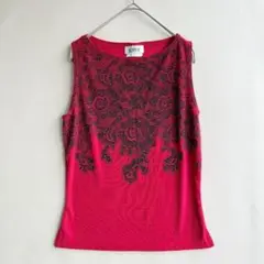美品　USA製　A.BYER レディース　ノースリーブ　カットソー　L 赤