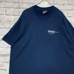 USA製90sヴィンテージTシャツ！シングルステッチ　ネイビー半袖古着XL725