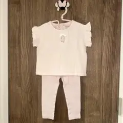 petit main Tシャツ100cm + ユニクロリブレギンス 90cm