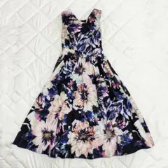 花柄　バッククロス　水彩　コットン