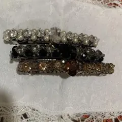 BIBI クリスタルのバレッタ3本セット
