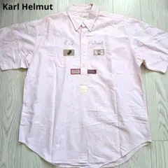 Karl Helmut　カールヘルム　ワッペン　シャツ　ワイシャツ　ピンク　M