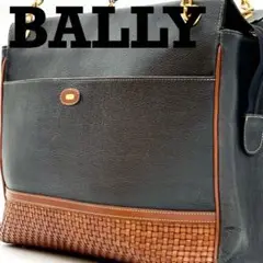 美品 希少 BALLY バリー A4 チェーン 黒 トートバッグ レザー