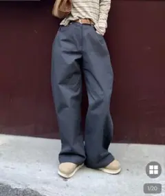 uloi ワイドコットンシンプルパンツ
