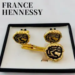 HENNESSY タイクリップ カフス セット フランス ゴールド　箱付き