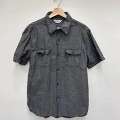 FIVE BROTHER ブラックシャンブレー半袖シャツ