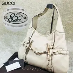 美品✨GUCCI ショルダーバッグ 85周年 ホースビット レザー アイボリー