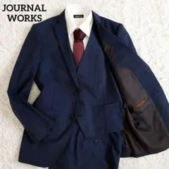 ジャーナルワークス　スリーピーススーツ　ネイビー　ストライプ　Y5