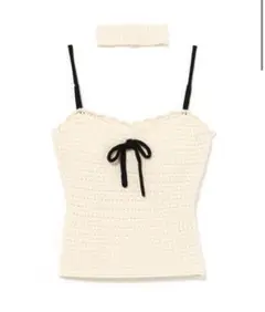 ANDMARY Sui ribbon tops ivory 新品未使用 タグ付き