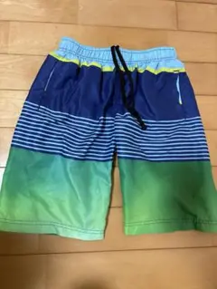 男の子用水着 青緑ストライプ 150センチ（タグ名前あり）