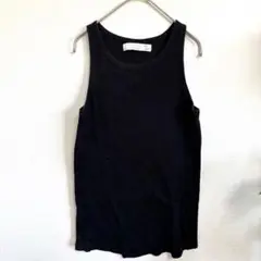 ZARA BASIC ザラ　コットンタンクトップ　M ブラック　夏　ノースリーブ