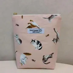 【SALE】ハンドメイド　保冷ポーチ　下までまっすぐポーチ