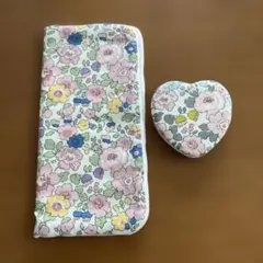 リバティ　ガーゼハンカチと鏡セット