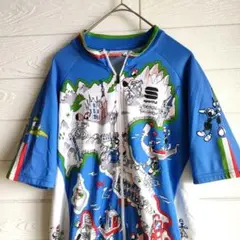 【★人気★】Sportfu スポーツフル 総柄プリント サイクルシャツ XL