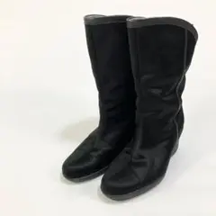 良品✨ワコール ティア【22.5EE】ミドルブーツ ウエッジソール 全天候対応
