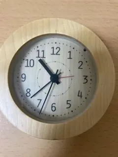 【ジャンク品】木製 円形置時計