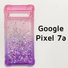 Pixel7a ケース ピンク パープル 動く キラキラ ハート
