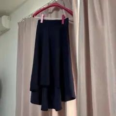 ネイビー フレアロングスカート