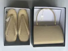 ゴールド バッグと草履のセット