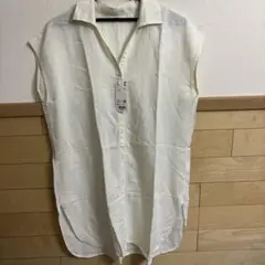 ユニクロ　リネンブレンドロングシャツ