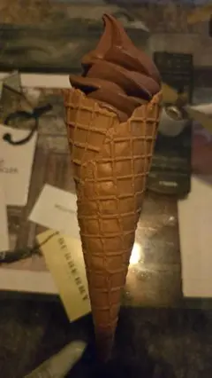食品サンプル　スコーンのチョコソフトクリーム